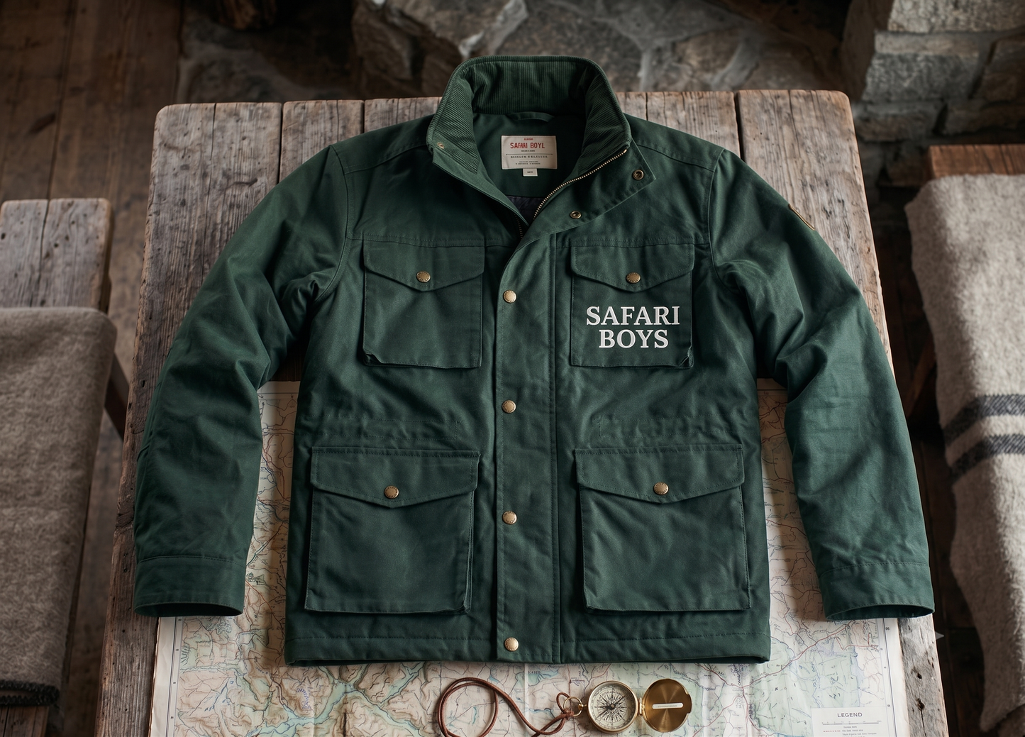 Fieldmaster Waxed Utility Jacket - Deep Forest Green